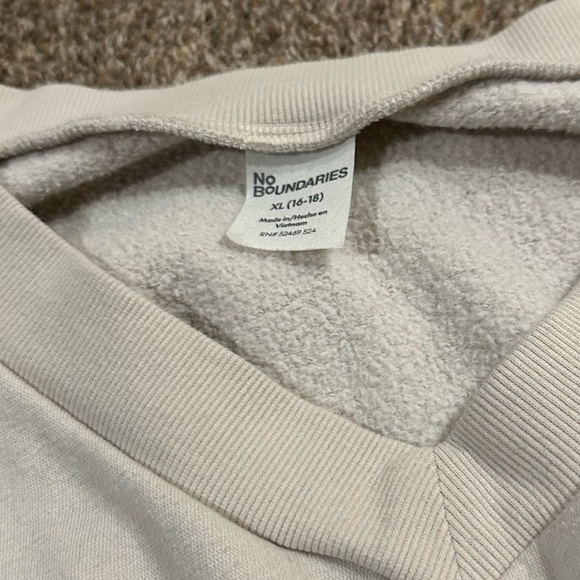 Navy and Cream cropped Sweatshirts - Picture 8 of 10